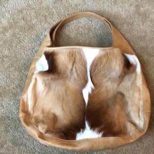 Leather and pony handbag.